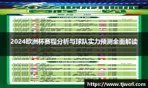 2024欧洲杯赛程分析与球队实力预测全面解读
